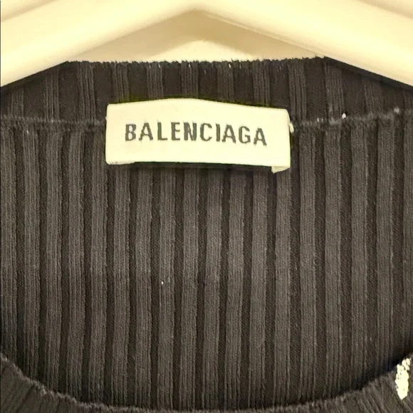 Balenciaga Black and White Script Knit - Picture 2 of 10